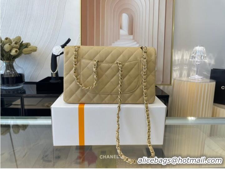 Good Product Chanel classic handbag Grained Calfskin&gold Metal 01112 apricot