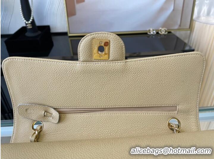 Good Product Chanel classic handbag Grained Calfskin&gold Metal 01112 apricot