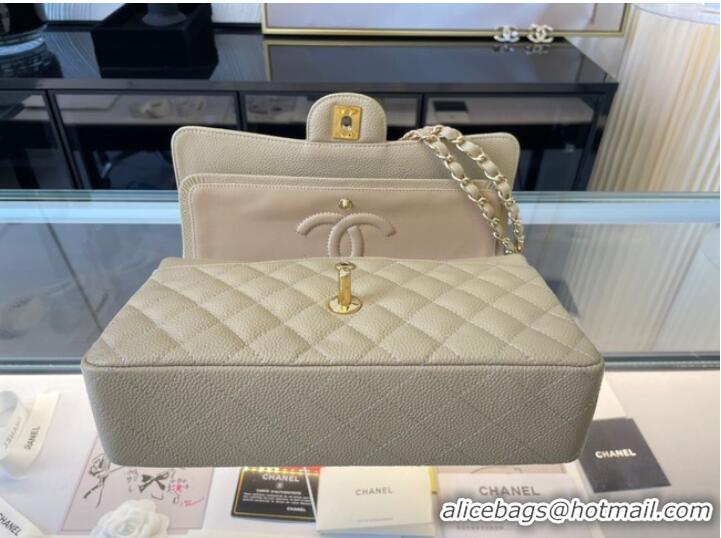 Good Product Chanel classic handbag Grained Calfskin&gold Metal 01112 apricot