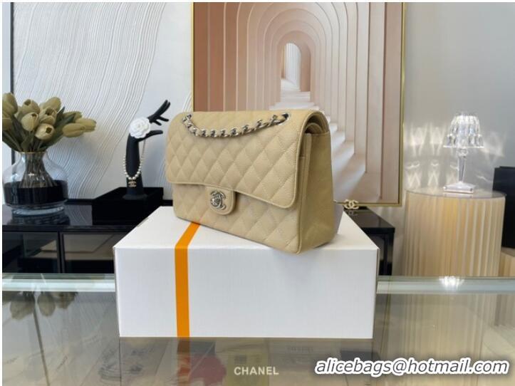 Discount Chanel classic handbag Grained Calfskin&silver Metal 01112 apricot