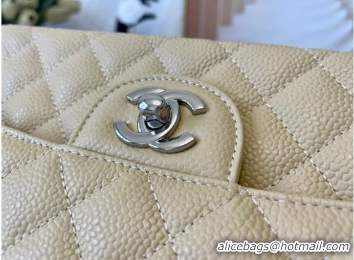 Discount Chanel classic handbag Grained Calfskin&silver Metal 01112 apricot