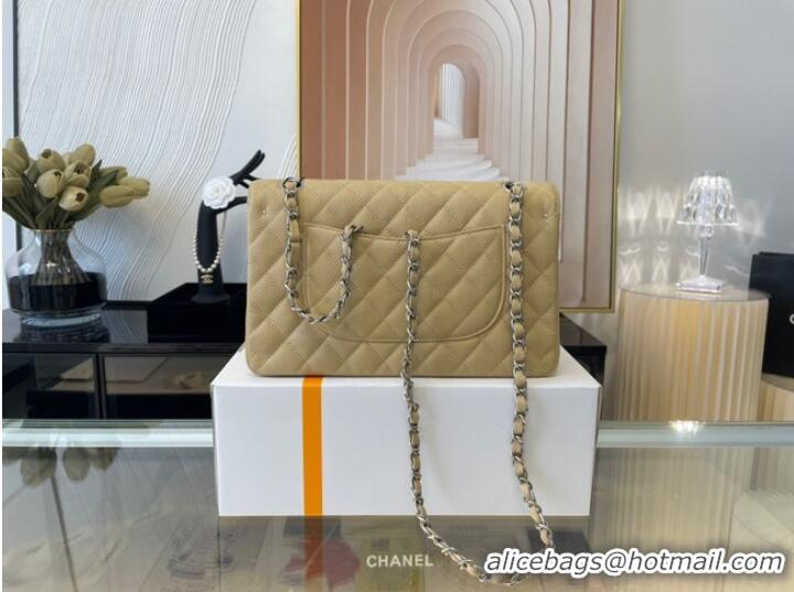 Discount Chanel classic handbag Grained Calfskin&silver Metal 01112 apricot