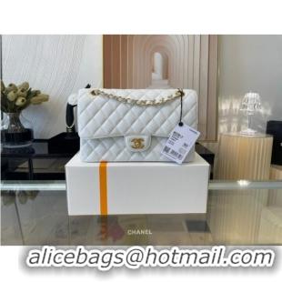 Promotional Chanel classic handbag Lambskin&gold Metal 01112 white