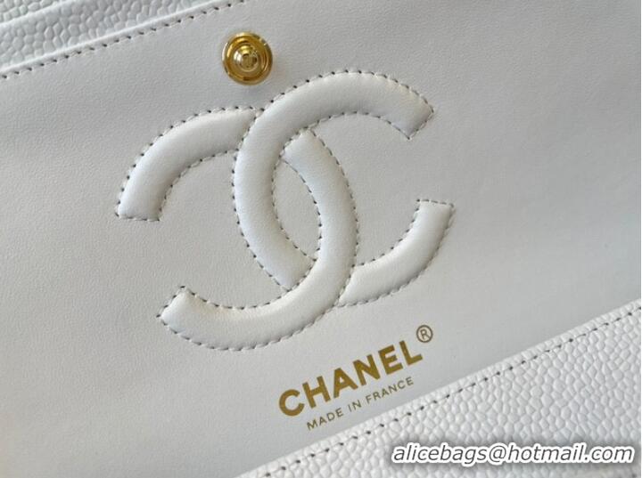 Promotional Chanel classic handbag Lambskin&gold Metal 01112 white