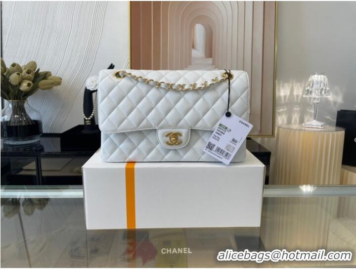 Promotional Chanel classic handbag Lambskin&gold Metal 01112 white