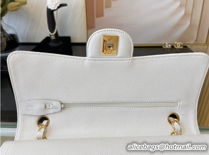 Promotional Chanel classic handbag Lambskin&gold Metal 01112 white