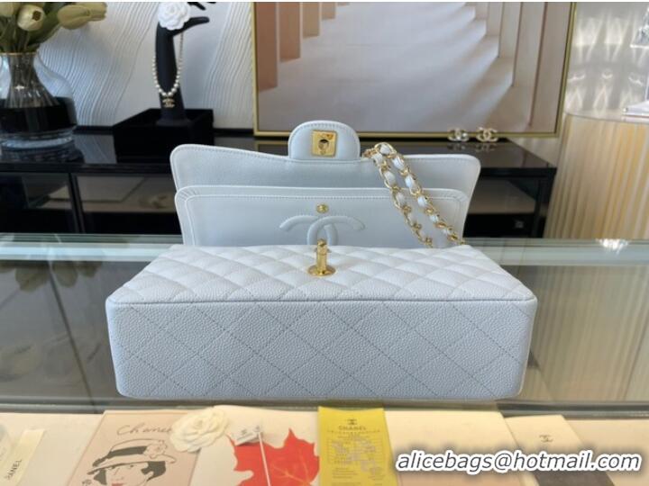 Promotional Chanel classic handbag Lambskin&gold Metal 01112 white