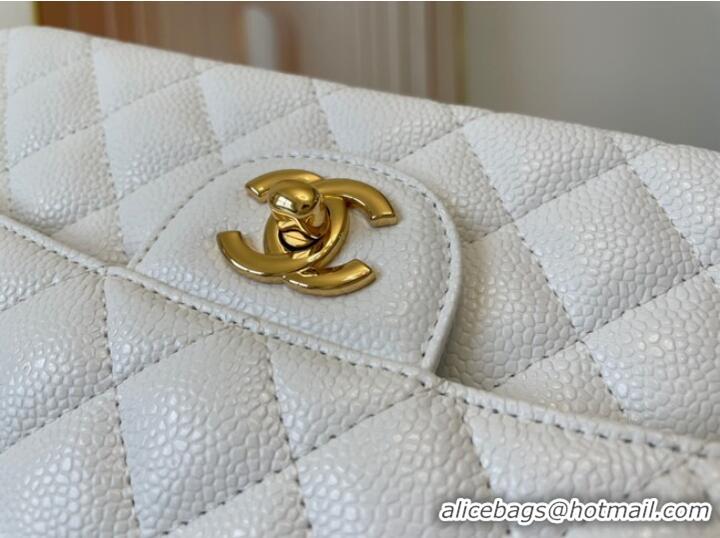 Promotional Chanel classic handbag Lambskin&gold Metal 01112 white