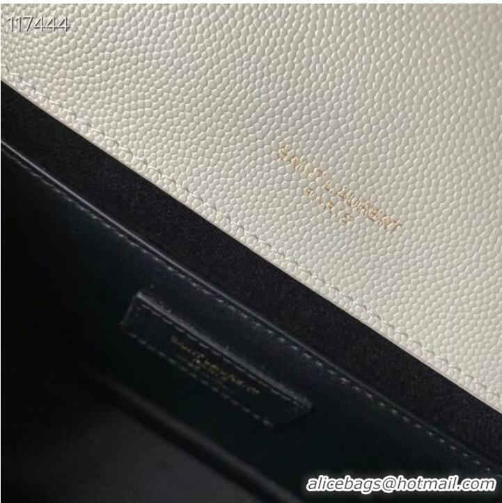 Cheap SAINT LAURENT ENVELOPE MEDIUM BAG IN MIX MATELASSe GRAIN DE POUDRE EMBOSSED LEATHER 600185 BLANC VINTAGE&GOLD