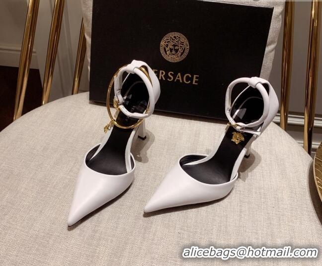 Shop Cheap Versace Lambskin Pumps 11cm White 031916