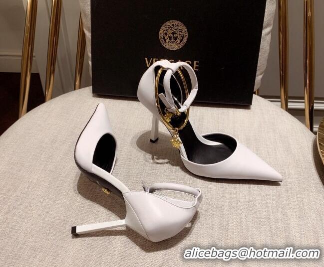 Shop Cheap Versace Lambskin Pumps 11cm White 031916