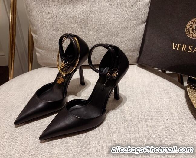 Luxury Versace Lambskin Pumps 11cm Black 031917