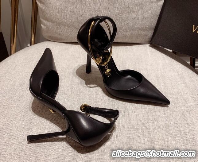 Luxury Versace Lambskin Pumps 11cm Black 031917