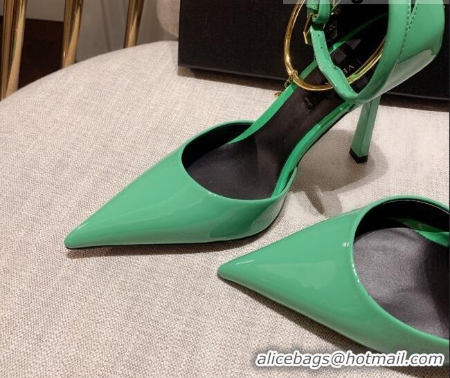 Grade Quality Versace Glazed Calfskin Pumps 11cm Green 031918