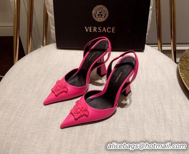 Best Product Versace Leather Slingback Pumps 11cm Pink 031929