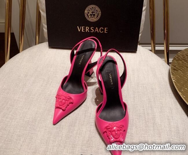 Best Product Versace Leather Slingback Pumps 11cm Pink 031929