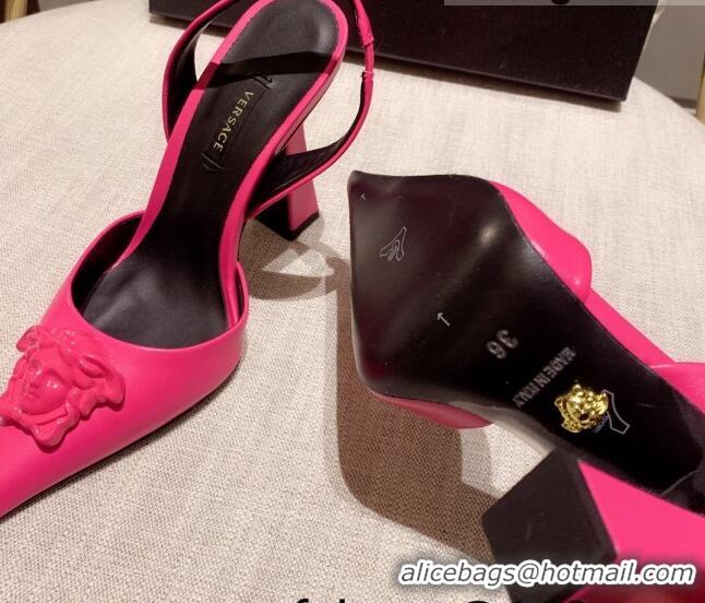 Best Product Versace Leather Slingback Pumps 11cm Pink 031929