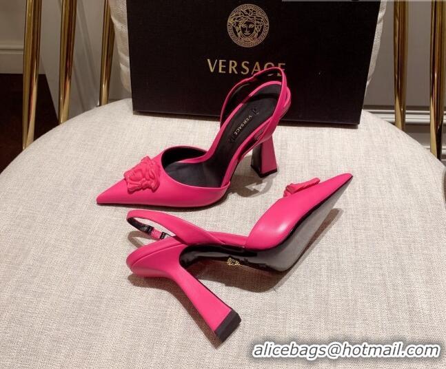 Best Product Versace Leather Slingback Pumps 11cm Pink 031929