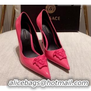 Best Price Versace Glazed Leather Pumps 11cm Pink 031936