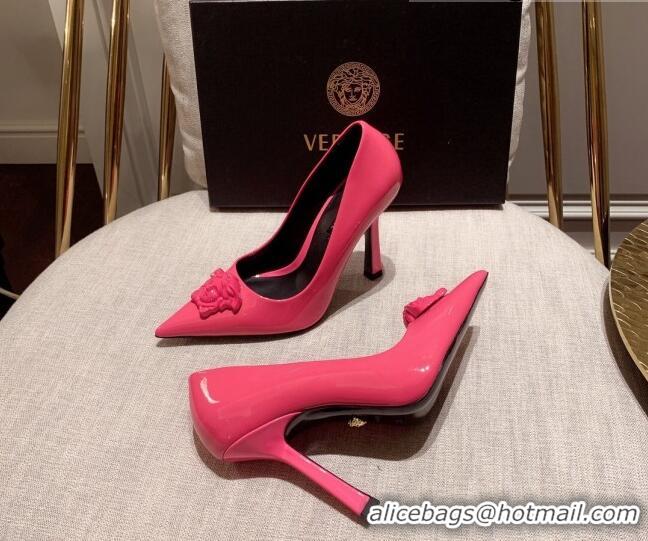 Best Price Versace Glazed Leather Pumps 11cm Pink 031936