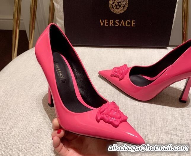 Best Price Versace Glazed Leather Pumps 11cm Pink 031936