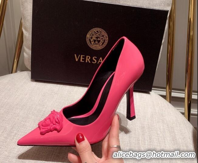 Best Price Versace Glazed Leather Pumps 11cm Pink 031936