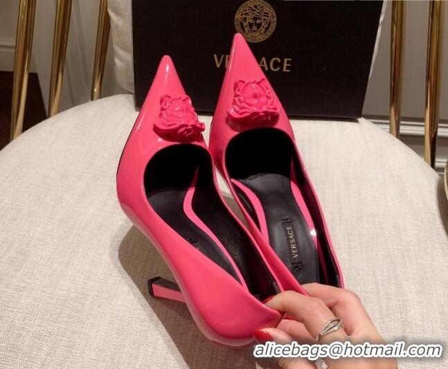 Best Price Versace Glazed Leather Pumps 11cm Pink 031936