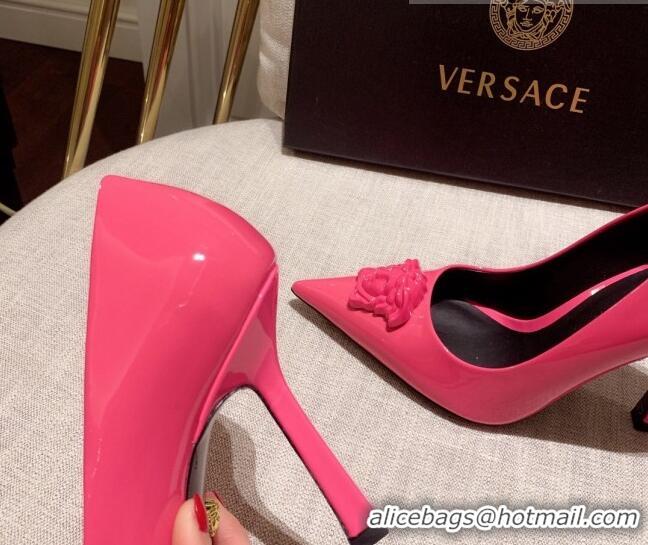 Best Price Versace Glazed Leather Pumps 11cm Pink 031936