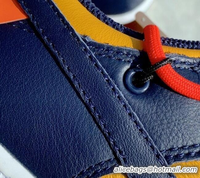 Top Design Nike x Off- Dunk Low Sneakers Yellow/Navy Blue 051044