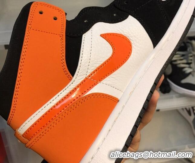 Best Grade Nike Air Jordan AJ1 Mid-top Sneakers Orange 112361