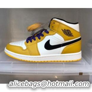 Duplicate Nike Air Jordan AJ1 Mid-top Sneakers Yellow 112362