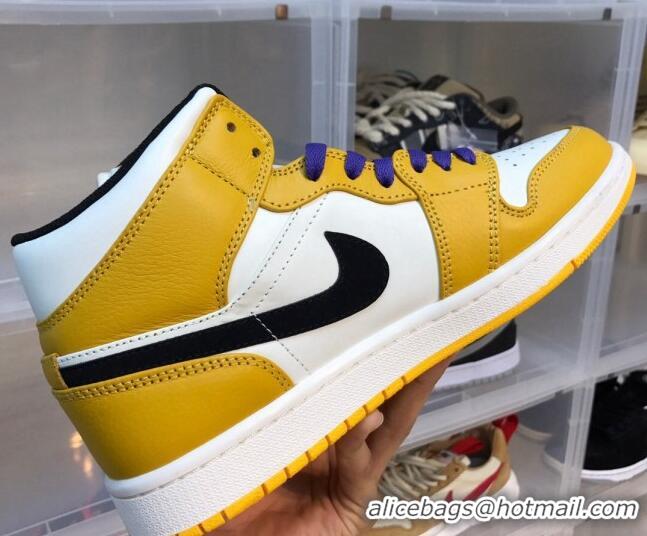 Duplicate Nike Air Jordan AJ1 Mid-top Sneakers Yellow 112362