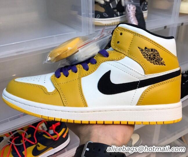 Duplicate Nike Air Jordan AJ1 Mid-top Sneakers Yellow 112362