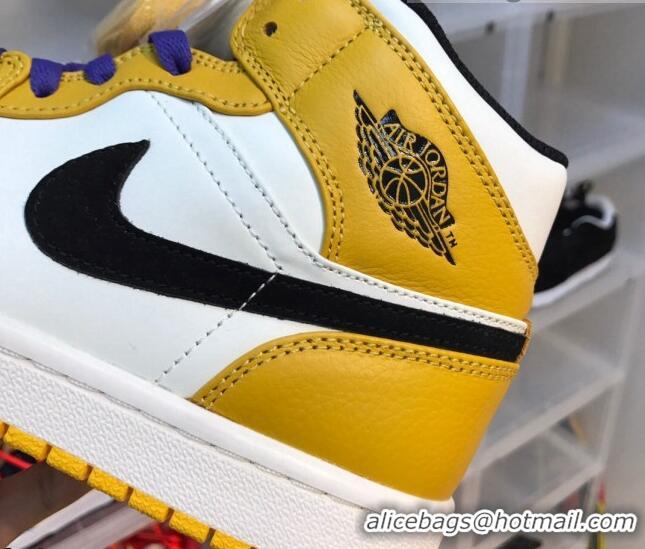 Duplicate Nike Air Jordan AJ1 Mid-top Sneakers Yellow 112362