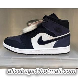 Purchase Nike Air Jordan AJ1 Mid-top Sneakers Dark Blue 112363