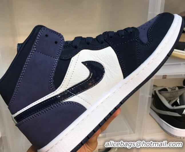 Purchase Nike Air Jordan AJ1 Mid-top Sneakers Dark Blue 112363