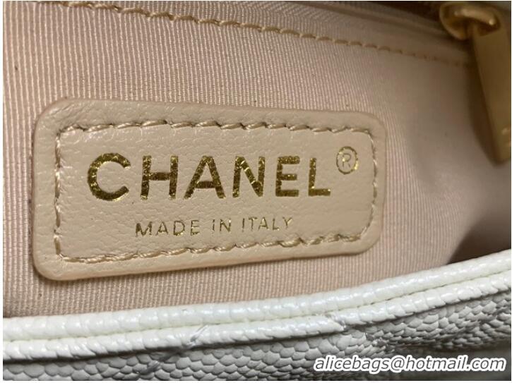 Top Quality Chanel Grained Calfskin Shoulder Bag AS3103 white