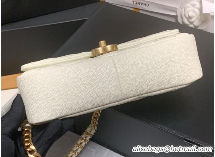 Top Quality Chanel Grained Calfskin Shoulder Bag AS3103 white