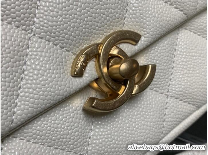 Top Quality Chanel Grained Calfskin Shoulder Bag AS3103 white