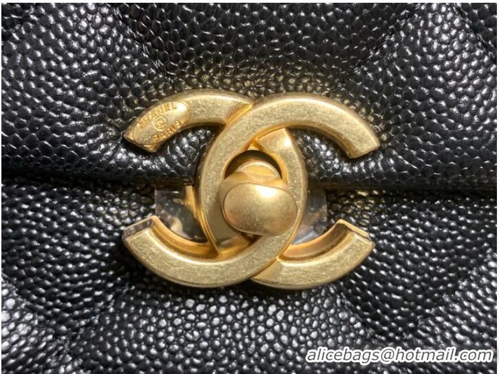 Famous Brand Chanel Grained Calfskin Shoulder Bag AS3103 BLACK