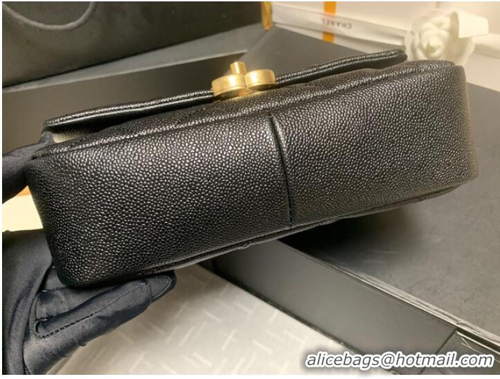 Famous Brand Chanel Grained Calfskin Shoulder Bag AS3103 BLACK