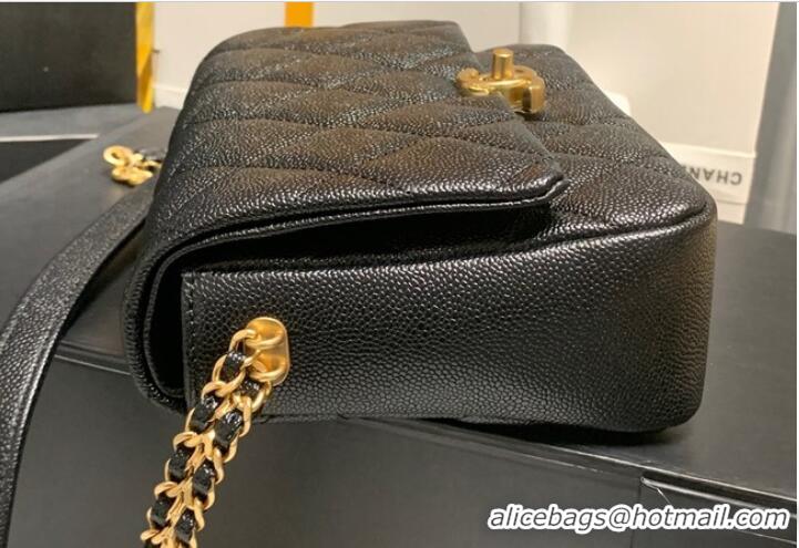 Famous Brand Chanel Grained Calfskin Shoulder Bag AS3103 BLACK