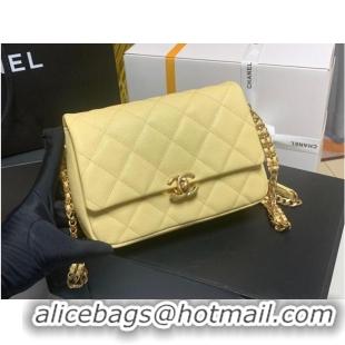 Top Quality Chanel Grained Calfskin Shoulder Bag AS3103 YELLOW