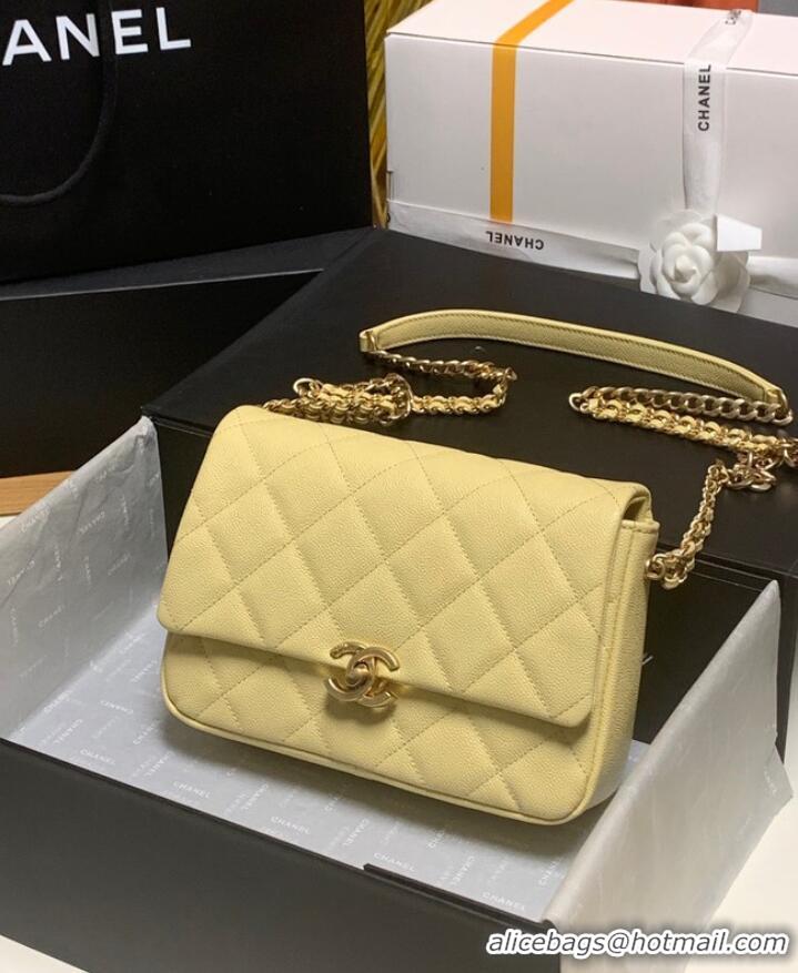 Top Quality Chanel Grained Calfskin Shoulder Bag AS3103 YELLOW