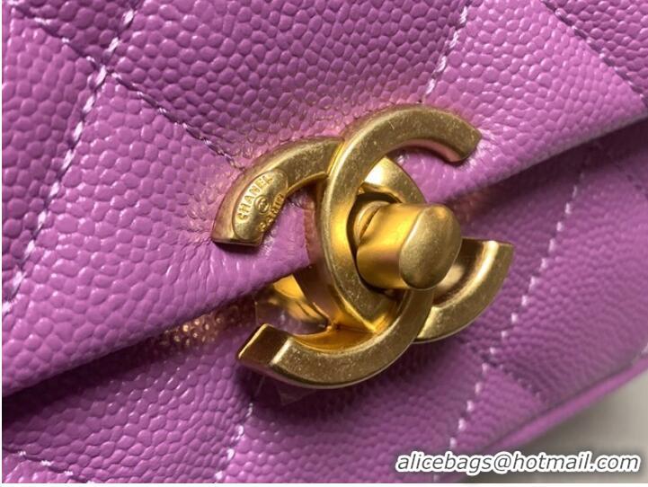 Hot Sell Cheap Chanel Grained Calfskin Shoulder Bag AS3103 purple