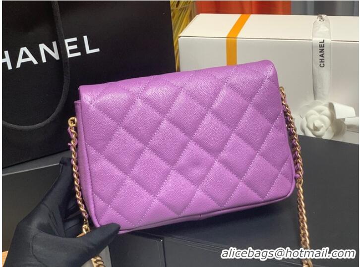 Hot Sell Cheap Chanel Grained Calfskin Shoulder Bag AS3103 purple