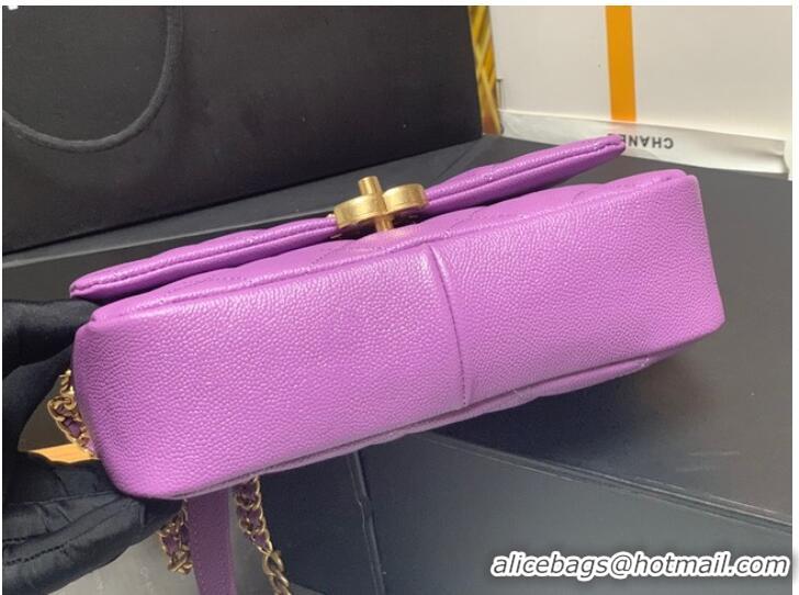 Hot Sell Cheap Chanel Grained Calfskin Shoulder Bag AS3103 purple