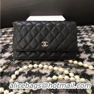 Best Price Chanel Lambskin Flap Shoulder Bag CC33814 black