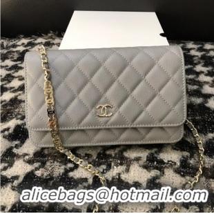 Discount Chanel WOC Original Caviar Leather Flap cross-body bag CC33815 grey