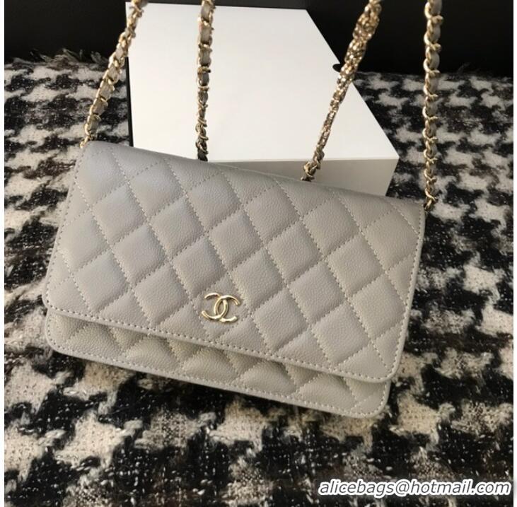 Discount Chanel WOC Original Caviar Leather Flap cross-body bag CC33815 grey